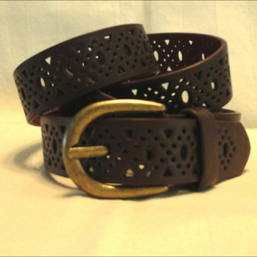 brown leather belt